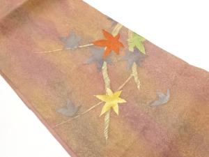  紗 紙布紅葉模様織出し名古屋帯